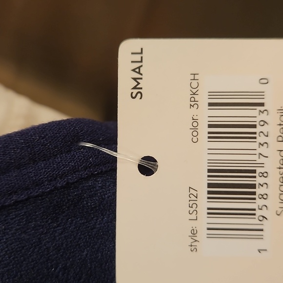 💕LAURA ASHLEY Padded Lace Back Bralettes (3 Pk) Navy Blue Pink White Small NWT - Picture 14 of 15